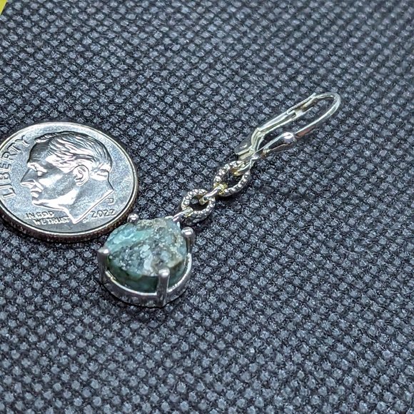 Raw seraphinite earrings - Picture 6 of 6